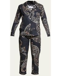 Desmond & Dempsey - The Jag Print Cotton Long Pajama Set - Lyst