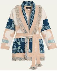 Alanui - Icon Jacquard Fringed Wrap Cardigan - Lyst