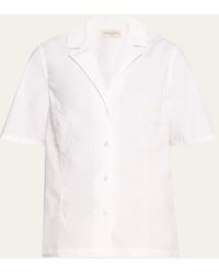 Officine Generale - Page Short-sleeve Embroidered Tulip Top - Lyst