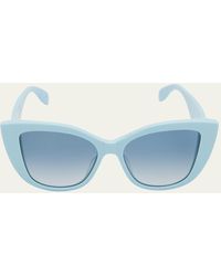 Alexander McQueen - Monochrome Acetate Cat-eye Sunglasses - Lyst