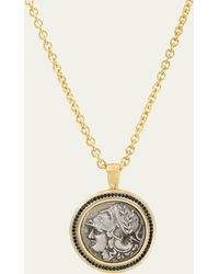 Jorge Adeler - 18k Athena/pegasus Coin & Black Diamond Pendant - Lyst