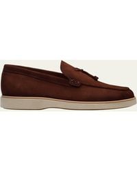 Magnanni - Lourenco Knot Suede Boat Shoes - Lyst