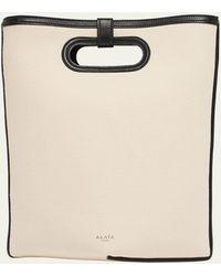Alaïa - Folded Tote Bag In Canvas And Leather - Lyst