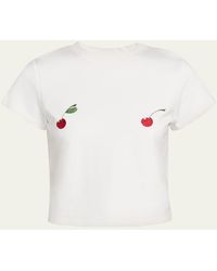 Monse - Cheeky Cherry Short-Sleeve Crop Tee - Lyst