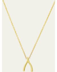 Jennifer Meyer - 18k Yellow Gold Mini Wishbone Pendant Necklace On 14k Chain - Lyst