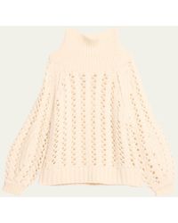 Adam Lippes - Brushed Cashmere Open Cable-knit Turtleneck - Lyst