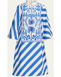 VERANDAH - Striped Azulejos Kaftan Dress - Lyst
