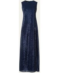 Akris - Diagonal Sequined Georgette Gown - Lyst