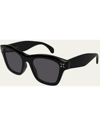 Alaïa - Embellished Rectangle Acetate Sunglasses - Lyst