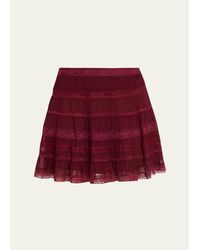 LoveShackFancy - Fleetta Lace Mini Skirt - Lyst