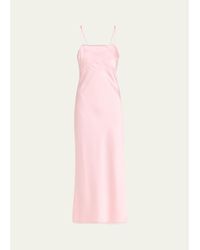 LoveShackFancy - Isolie Lace Bow Crepe Midi Dress - Lyst