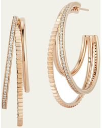 WALTERS FAITH - Clive 18k Rose Gold Diamond Triple Hoop Huggie Earrings - Lyst