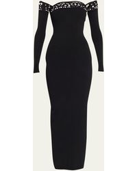 Alaïa - Vienne Strapless Long Dress With Removable Sleeves - Lyst