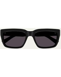 Saint Laurent - Sl 615 Plastic Rectangle Sunglasses - Lyst