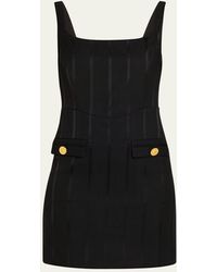 L'Agence - Helen Striped Satin Corset Mini Dress - Lyst