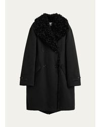 TOTEME - Lamb Shearling And Cotton Double-Breasted Parka Coat - Lyst