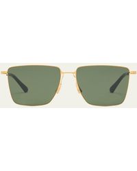 Bottega Veneta - Bv1267sm Ultrathin Metal Rectangle Sunglasses - Lyst