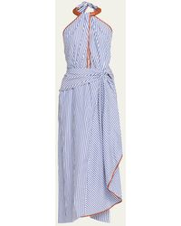 Johanna Ortiz - Centro Del Cielo Striped Halter Ankle Dress - Lyst