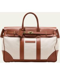 Brunello Cucinelli - Leather And Canvas Duffel Bag - Lyst
