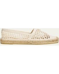Prada - Triangle Logo Crochet Espadrilles - Lyst