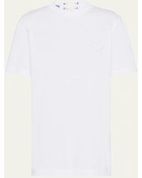 Prada - Lace-up Back Jersey T-shirt - Lyst