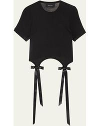 Simone Rocha - Easy Cotton T-shirt With Bow Tails - Lyst