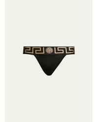 Versace - Greca-Border Stretch Cotton Thong - Lyst