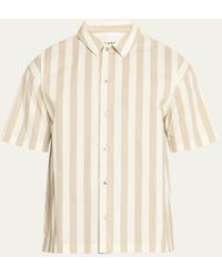 FRAME - Striped Cotton Camp Shirt - Lyst