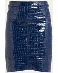 Tom Ford - Croc-embossed Leather Pencil Skirt - Lyst