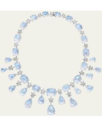 Verdura - 18k White Gold Stardust Moonstone And Diamond Necklace - Lyst