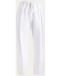 KHAITE - Trenton Drawstring Cotton Pants - Lyst
