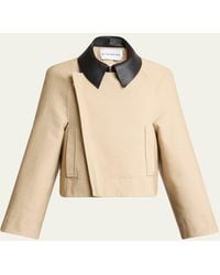 Givenchy - Leather Collar Zip Cocoon Jacket - Lyst
