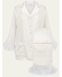 Sleeper - Feather-Trim Party Pajama Set - Lyst