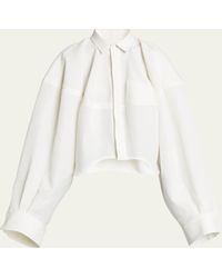 Sacai - Cocoon Cropped Button Down Top - Lyst
