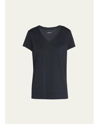 Lafayette 148 New York - Modern V-Neck Short-Sleeve Cotton Jersey Tee - Lyst