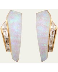 Stephen Webster - 18k Yellow Gold Ch2 Slimline Cuff Earrings With White Opalescent Quartz Crystal Haze With Diamonds - Lyst