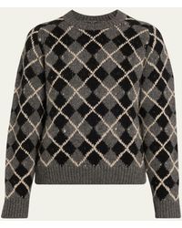 KHAITE - Pratt Argyle Cashmere Sweater - Lyst