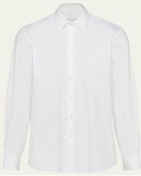 Prada - Classic Stretch Poplin Sport Shirt - Lyst