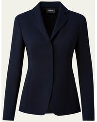 Akris - Leather-collar Wool Jacket - Lyst