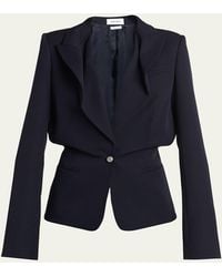 McQueen - Certified Wool Folded Lapel Single-Breasted Jacket - Lyst
