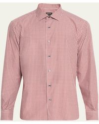 ZEGNA - Cotton Check Casual Button-Down Shirt - Lyst