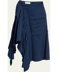 Dries Van Noten - Shy Pleated Asymmetric Midi Skirt - Lyst
