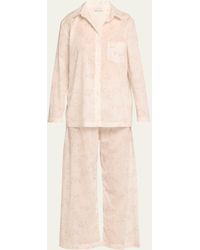 Pour Les Femmes - Botanical-print Cotton Pajama Set - Lyst