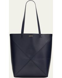 Loewe - Puzzle Fold Medium Tote Bag In Shiny Leather - Lyst