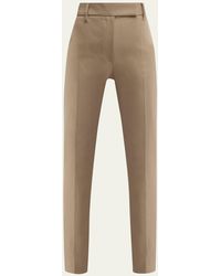 Brunello Cucinelli - Cotton Crepe Double Twill Straight-leg Pants - Lyst