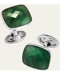 Jan Leslie - Square Emerald Cufflinks - Lyst