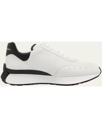 Alexander McQueen - Sprint Leather And Mesh Low-top Sneakers - Lyst