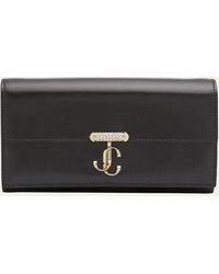 Jimmy Choo - Varenne Leather Wallet With Embellished Strap - Lyst