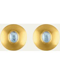 Prounis Jewelry - Aquamarine Disc-shaped Earrings - Lyst