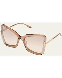 Tom Ford - Gia Semi-rimless Butterfly Sunglasses - Lyst